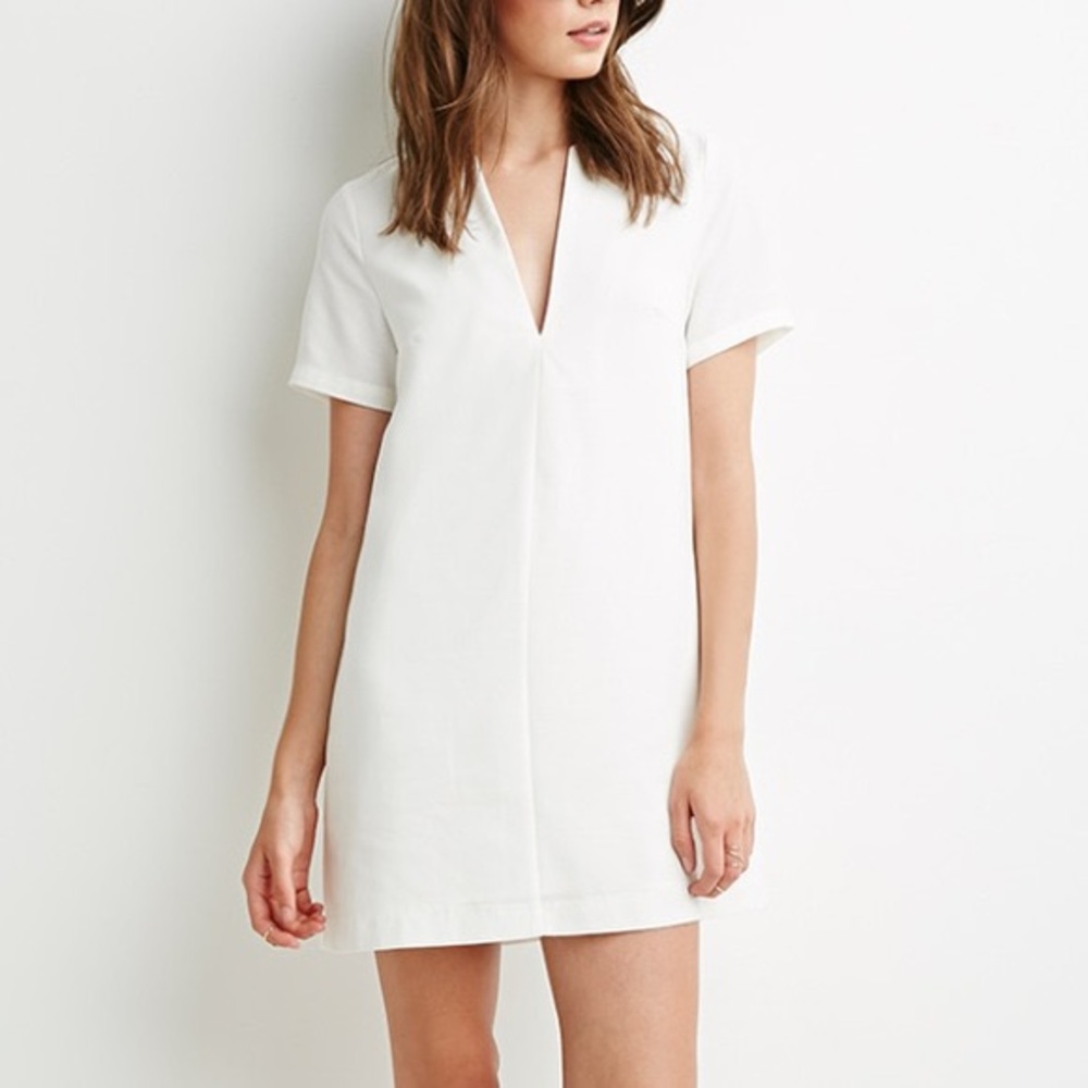 White Chiffon Boxy Dress